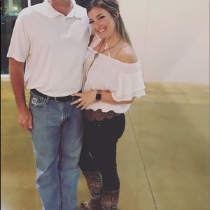 White off the shoulder flowy blouse